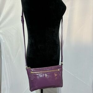 Cole Haan Patent Leather Purple Small Crossbody Bag